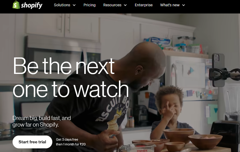 Shopify homepage