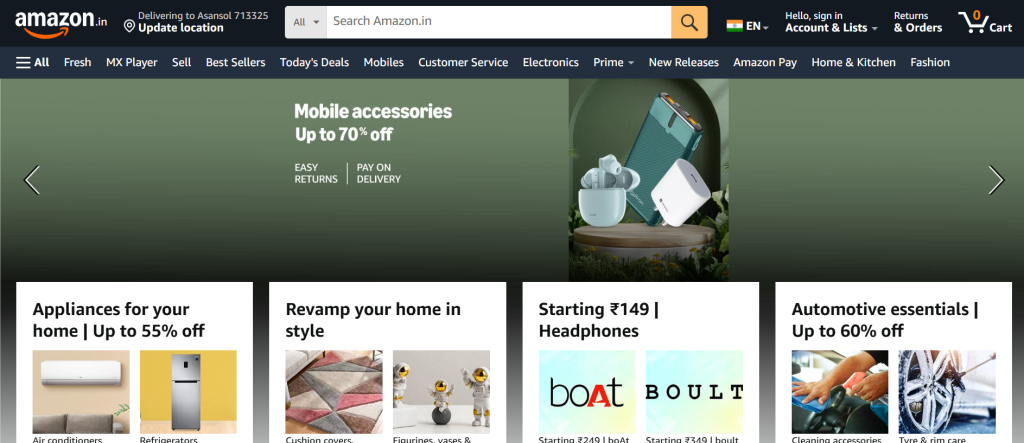 amazon homepage
