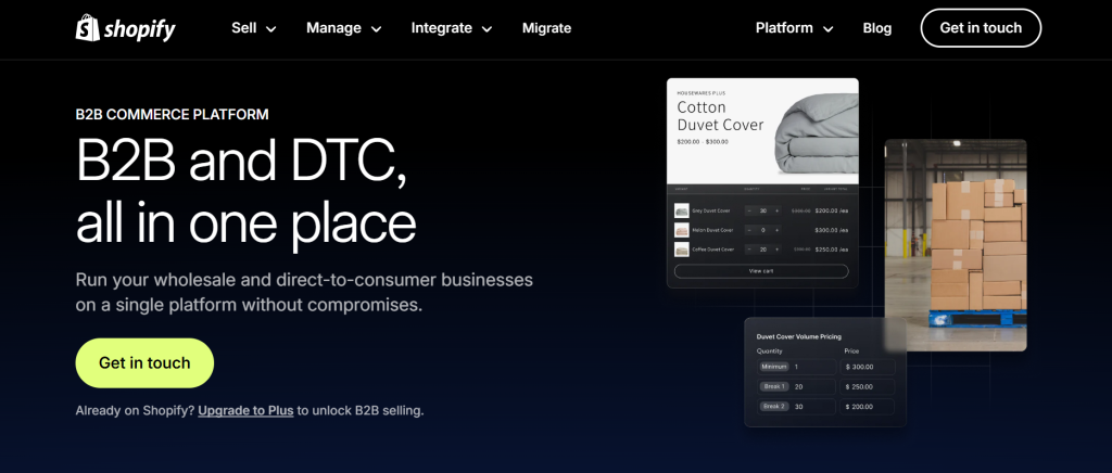 shopify b2b commerce platform