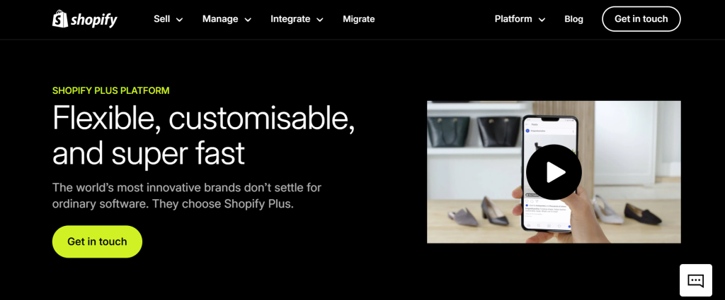 shopify plus homepage
