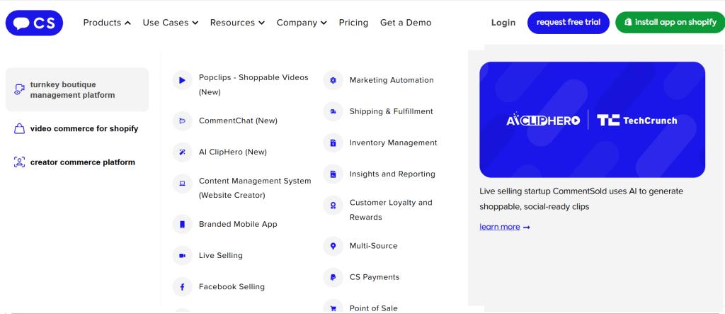 Features of commentsold